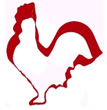 Rooster red metal cookie cutter