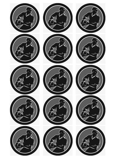 Design Sheet edible image Black Rugby Players