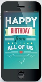 A4 Edible icing image Happy Birthday SMARTPHONE