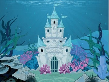 A4 Edible icing image Under the Sea Mermaid Castle