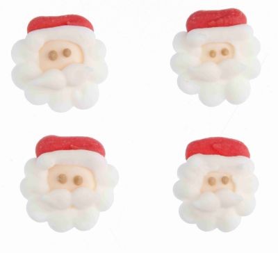 Santa face sugar icing decorations pack of 12  small 15mm