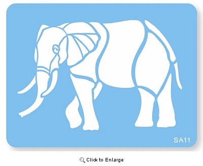 Jem Elephant African or Zoo animal stencil
