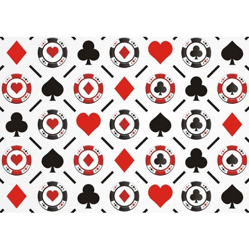 A4 Edible icing image Card Suits and Poker Chips pattern