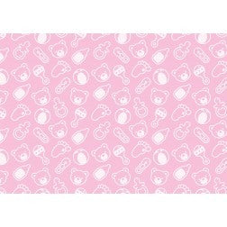 A4 Edible icing image Baby Shower pattern background PINK