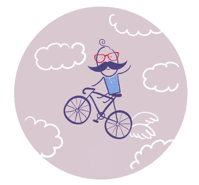 Edible icing image Man Flying on Bicycle