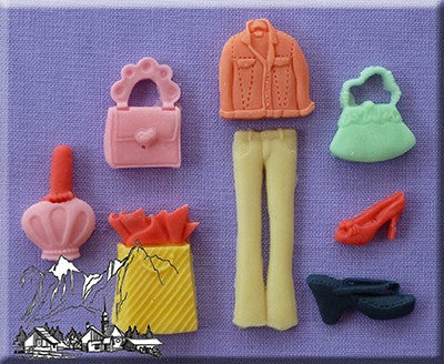 Shopping silicone mould handbag purse high heel shoe clothes