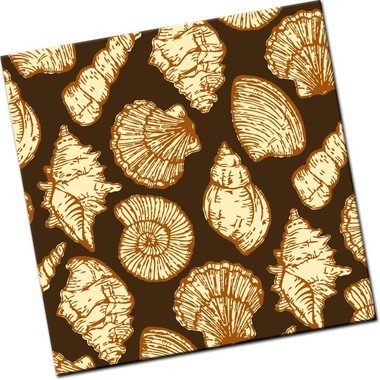 Chocolate transfer sheet Seashells