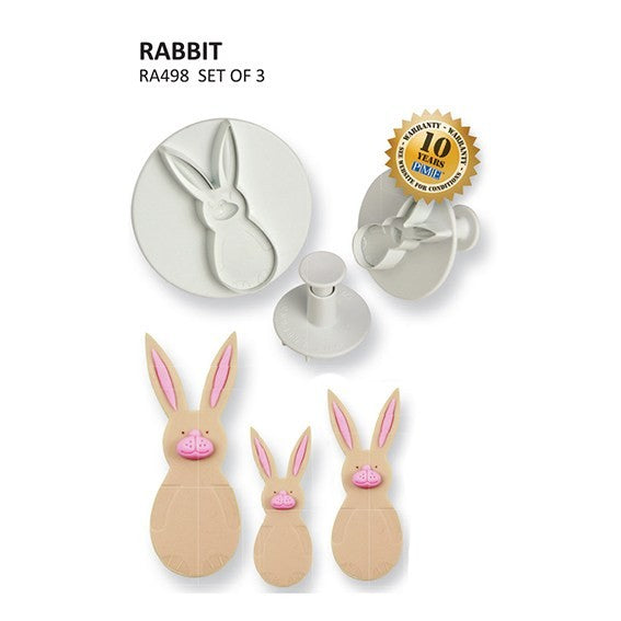 Plunger Rabbit Set 3 Rabbit or Bunny PME plunger ejector cutters - Kiwicakes