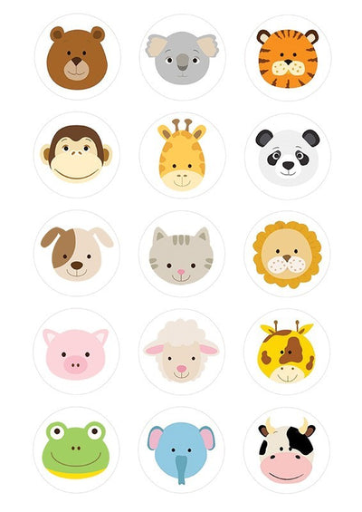 Design Sheet edible image Baby Animals animal faces