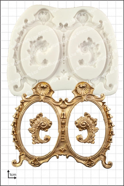 Large decorative double frames silicone mould