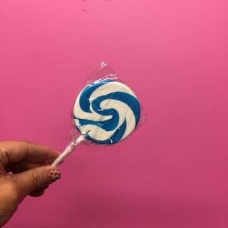 Blue and White Swirly lollipop LARGE (great for drip cakes)