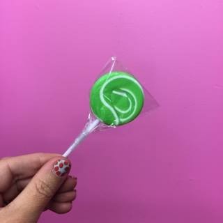 Green and White Swirly lollipop Small (great for drip cakes)