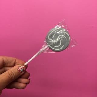 Silver Grey and White Swirly lollipop Small (great for drip cakes)