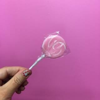 Pink and White Swirly lollipop Small (great for drip cakes)