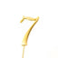 Gold metal numeral 7 cake topper pick