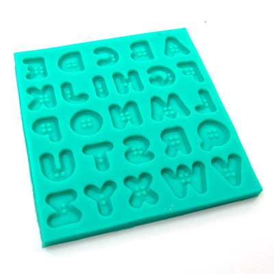 Button shaped alphabet silicone mould