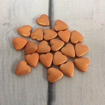 Hearts sprinkles 10mm Rose Gold Copper - Kiwicakes sprinkles jar