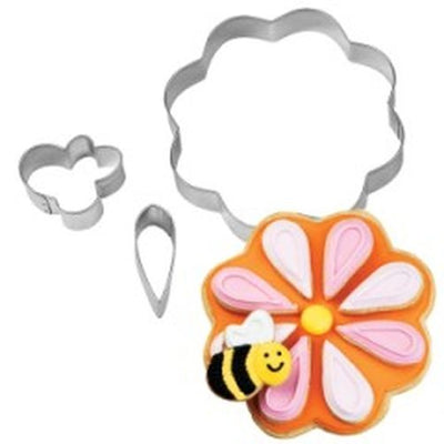 Flower and Bee Stackable cookie cutter set