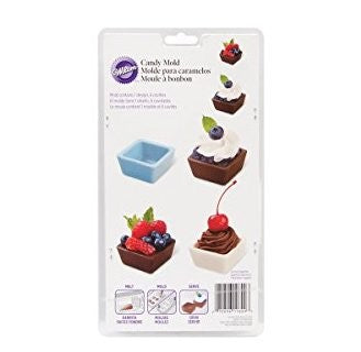 Square dessert cup chocolate mould 2 piece set