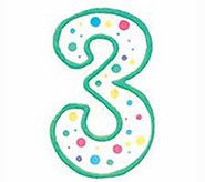 Green border No 3 numeral Polka Dot Sprinkles number candle