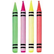 Crayon shape candles Hot Colours pack 8