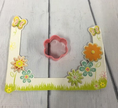 Mini 6 petal blossom pink metal cookie cutter