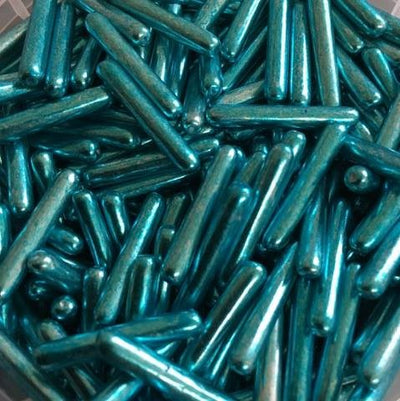 Cachous Dragee blue metallic bullet rod shape 100g
