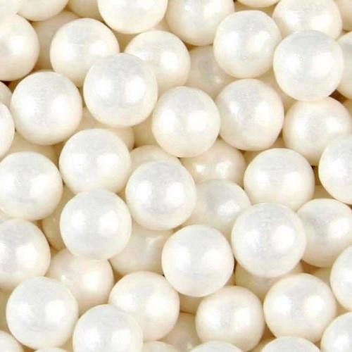 Giant pearl white shimmer gumballs great for drip cakes pack 10