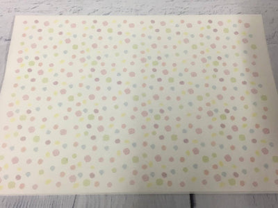 Wafer paper sheet Roses pastel polka dot