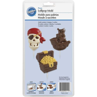 Pirate skull ship and treasure chest lollipop chocolate mould