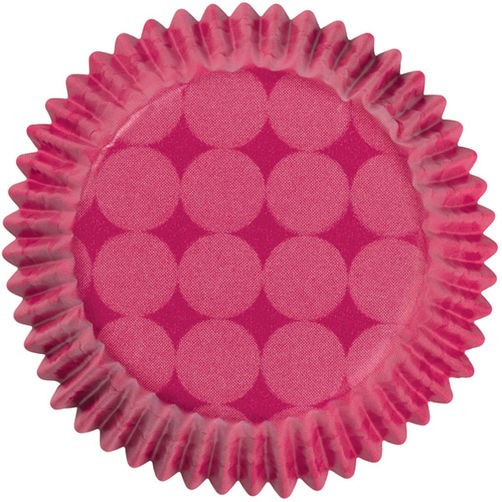 Colourcups foil (no grease cupcake papers) Wine red polka dots