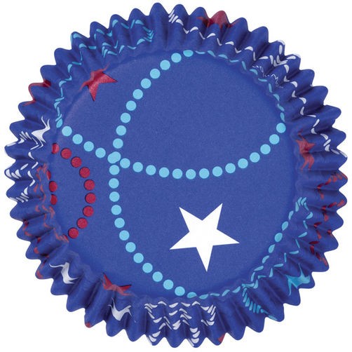 Colourcups foil (no grease cupcake papers) red white blue stars