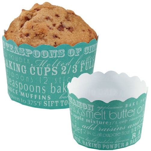 Straight sided cupcake papers TEAL