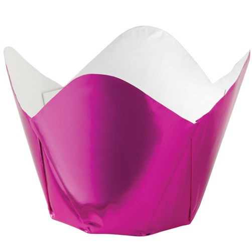 Foil pleated Baking cups cupcake papers (15) Pink