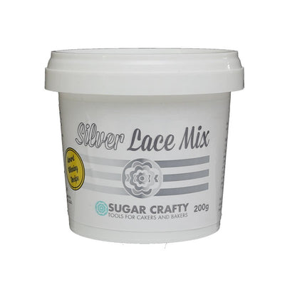 Cake Lace edible lace mix Silver 200g by Sugar Crafty