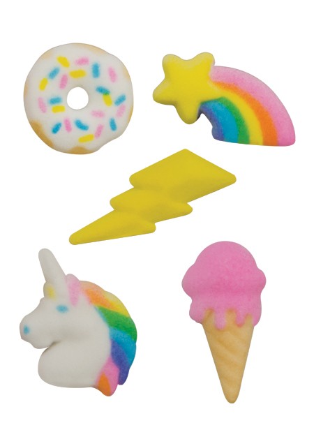 Rainbow Unicorn Party Sugar icing decorations (10)