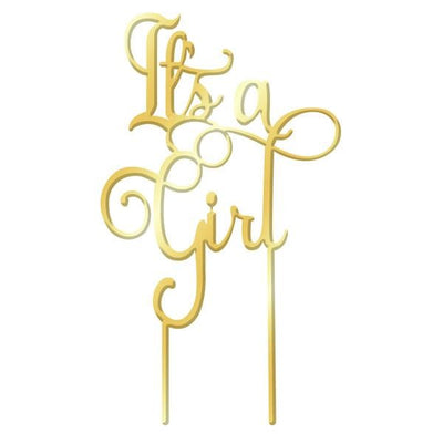 Its a Girl Gold Mirror acrylic topper