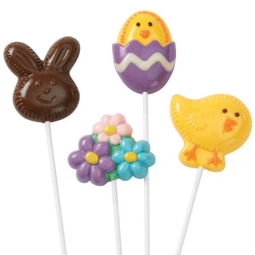 Easter lollipop chocolate mould Bunny chick egg and daisies
