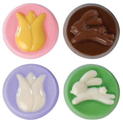 Easter bunny and tulip chocolate mould (insert oreo cookie)