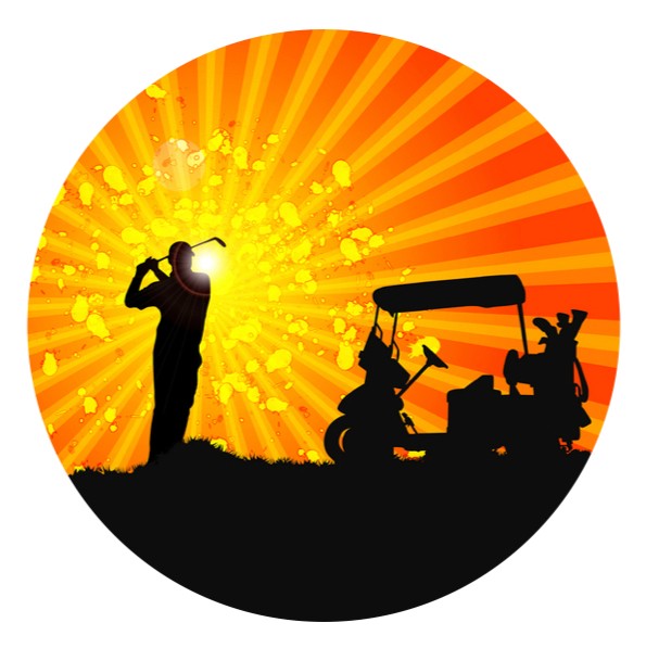 Edible icing image Silhouette Golfer Golfing theme