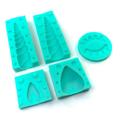 Unicorn silicone mould set 5 Horn ears and eyes