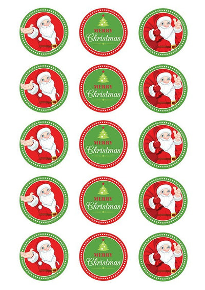 Design Sheet edible image Santa and Merry Christmas