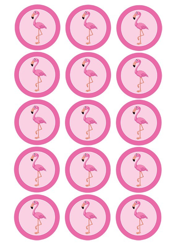 Design Sheet edible image Pink Flamingo