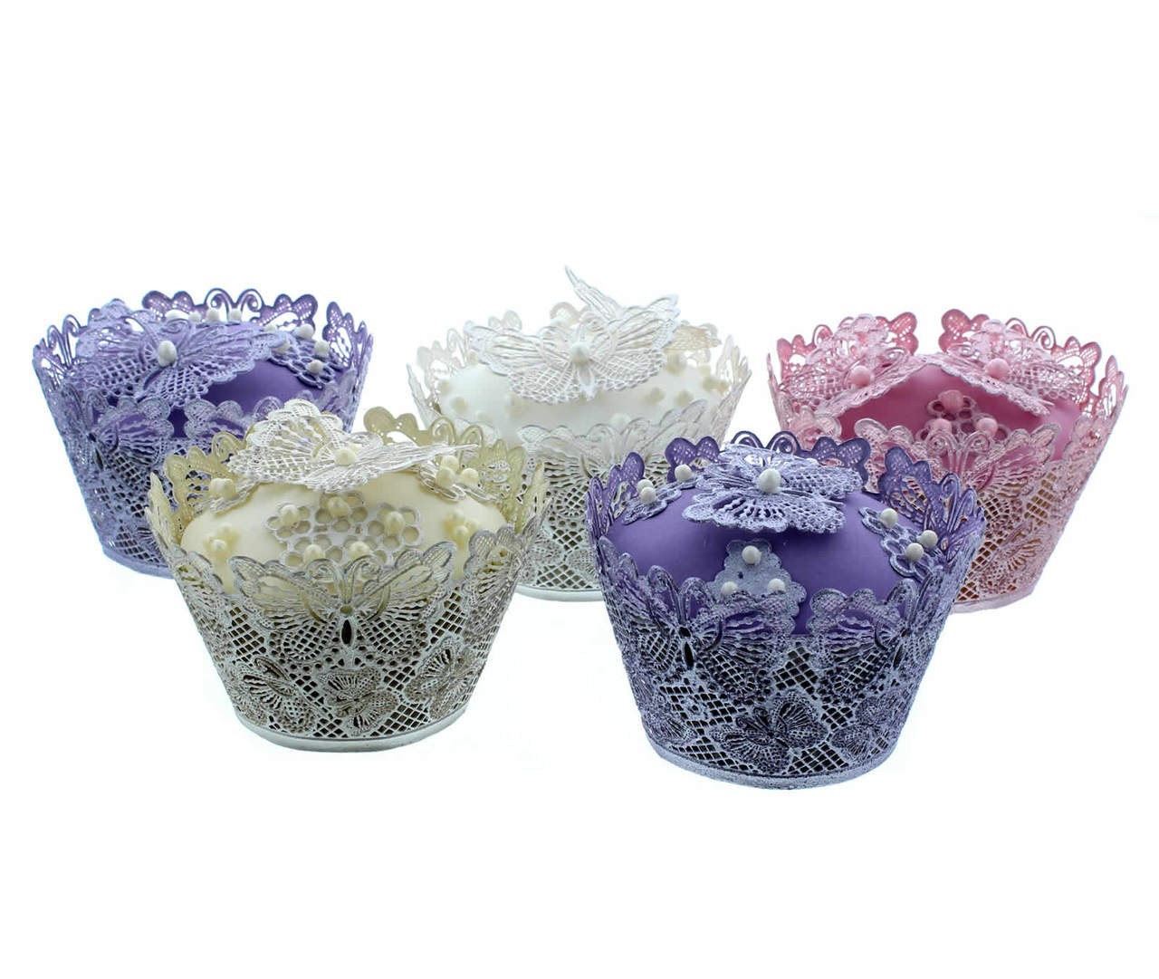 Cake Lace Claire Bowman mat Butterfly cupcake wrappers