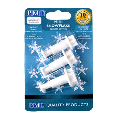 PME Set of 3 mini snowflake plunger ejector cutters