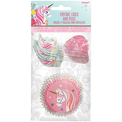 Magical Unicorn Cupcake Papers and Picks Kit (24)