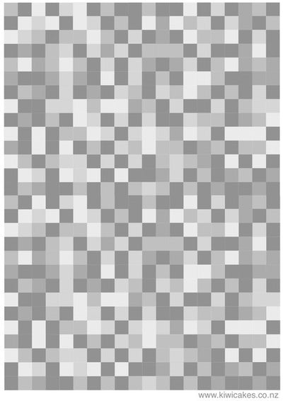 A4 Edible icing image PIXELLATED SQUARES Small grey