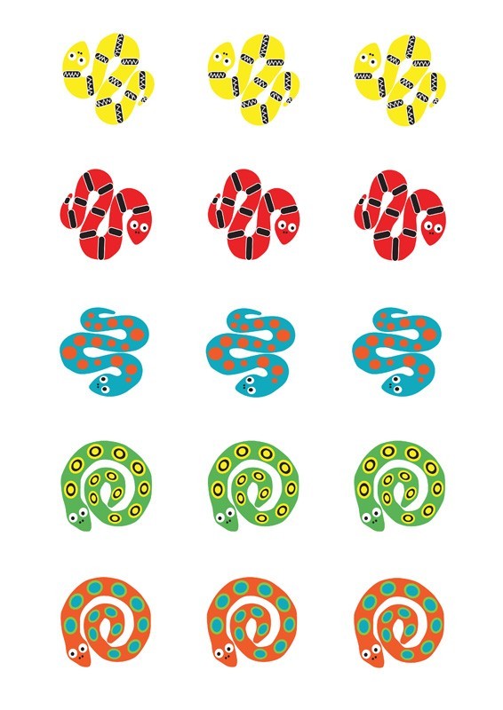 Design Sheet edible image Snakes