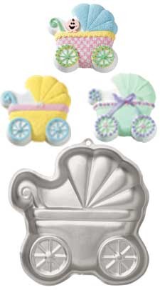 Baby buggy or pram cake pan