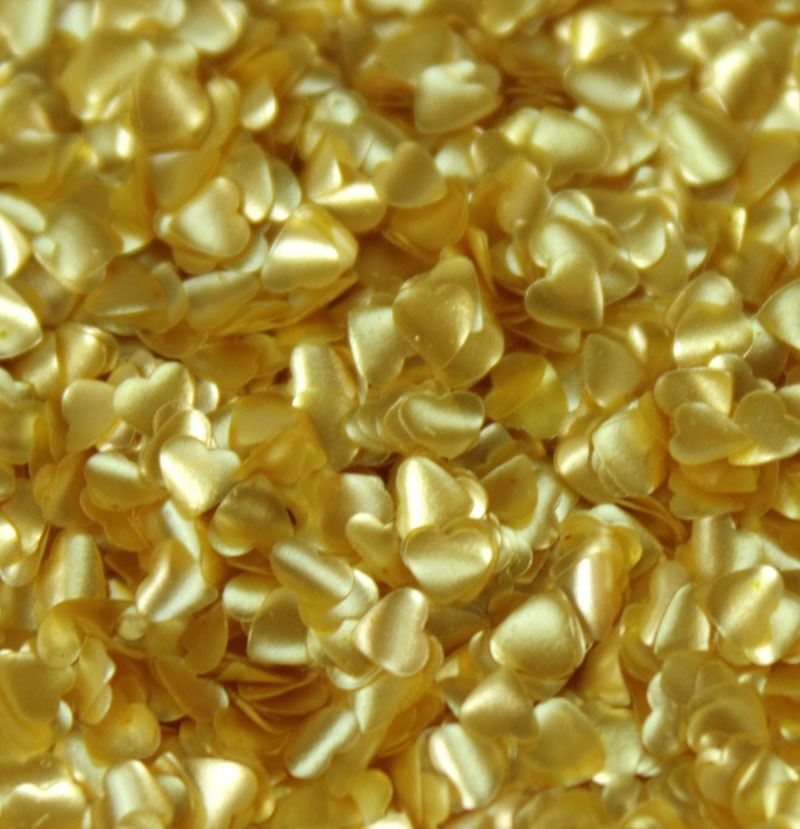 Edible glitter shapes HEARTS gold